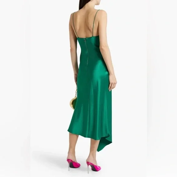 NWT Alice + Olivia Harmony Draped Silk Slip Dress - Picture 3 of 14